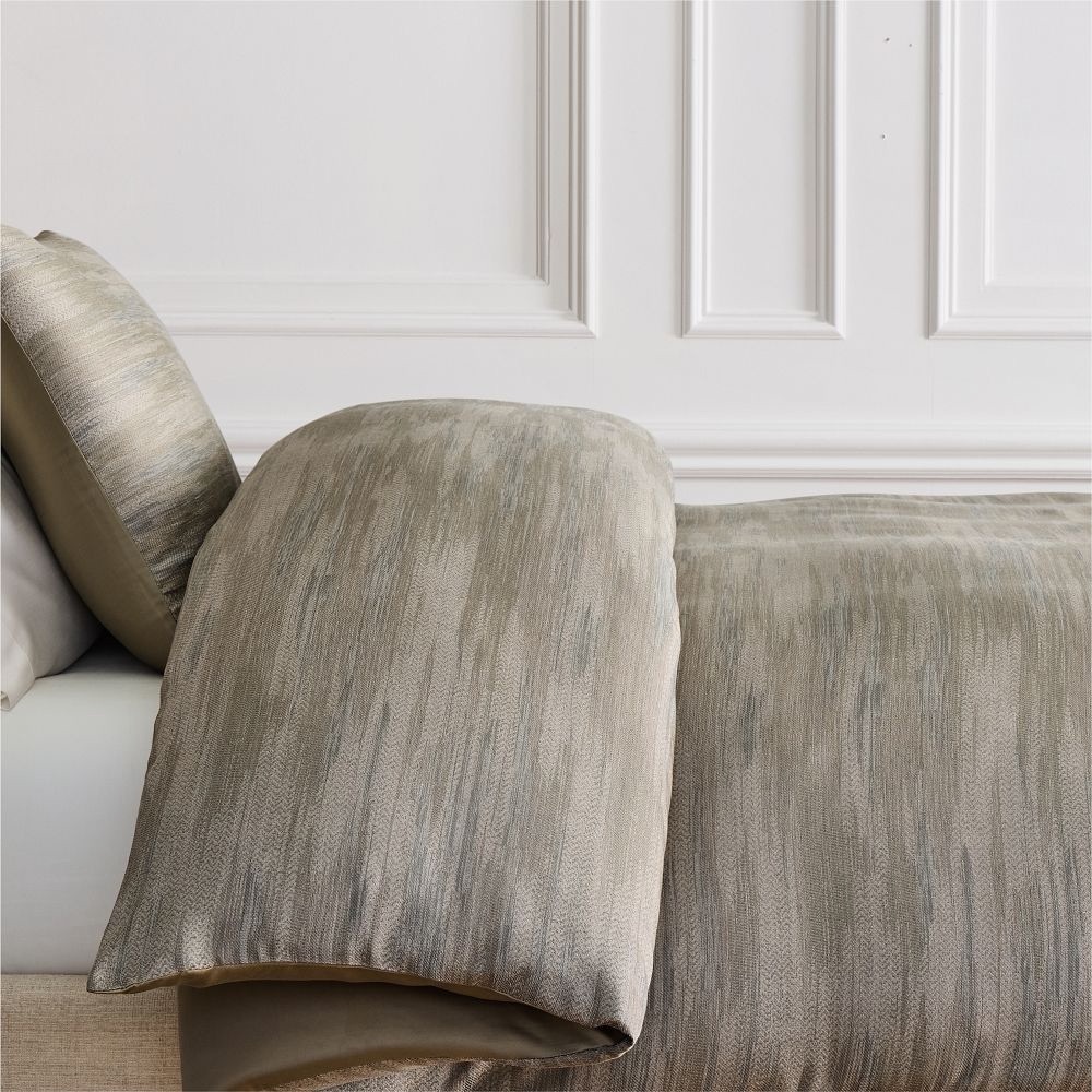 NWT West Elm Silky TENCEL Striated Duvet Cover - Full/Queen